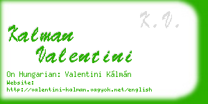 kalman valentini business card